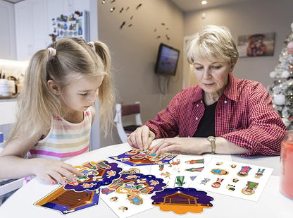 FaCraft 48PCS Christmas Nativity Sticker - Christmas Nativity Crafts for Kids Make a Nativity Scene Stickers Ornaments Nativity Set for Sunday School Religious Christian Xmas Party Favor Gifts