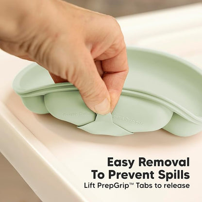 KeaBabies Suction Plates with Lids for Baby - 3-Pack 100% Silicone Suction Plates for Baby, Kids,Toddler Plates,Divided Baby Plates with Suction,Lids, BPA-Free, Microwave, Dishwasher Safe (Amaze)