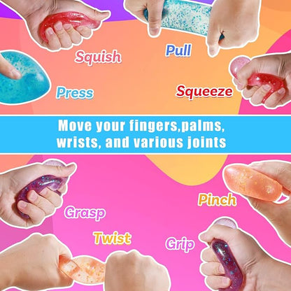 Fidget Toys Dream Squishy Drop, Stress Cube Squishies Anxiety Stress Relief, Ice Squishy Stress Cube-Drop Malt Sugar Balls, Sensory Ball for Kids with Autism (Pink, 1)