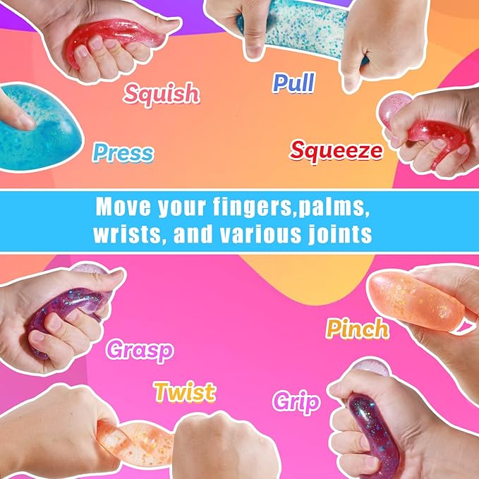 Fidget Toys Squishy Drop, Stress Cube Squishies Anxiety Stress Relief, Ice Squishy Stress Cube-Drop Malt Sugar Balls, Sensory Ball for Kids with Autism