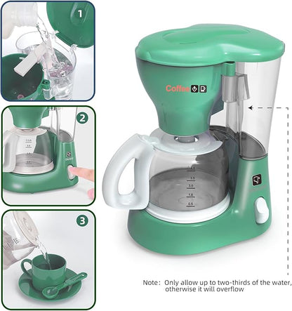 Play Kitchen Toys,Pretend Play Kitchen Appliances Toy Set with Coffee Maker, Blender, Mixer, Toaster, Toys for 3 4 5 6 7 8 Year Old, Birthday Gifts for Kids