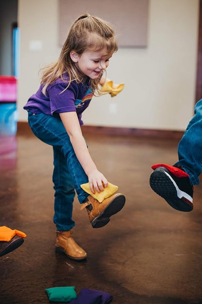 4" Textured Bean Bags - 12 Pack Includes Two of six Different Textures and Drawstring Storage Bag, Direct from USA Manufacturer