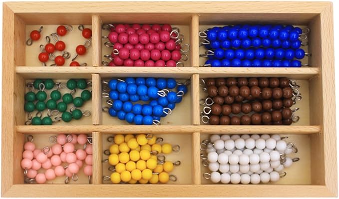 New Sky Montessori Checker Board Beads Early Development Mathematics Material for Kids Wooden Toy Montessori Math Learning Addition and Subtraction Aids