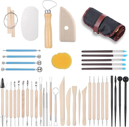Clay Tools 43PCS Pottery Tools Clay Sculpting Tools Polymer Clay Tools Kit Ceramic Tools for DIY Handcraft Modeling Clay Carving Tools Set