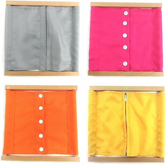 New Sky Enterprises Montessori Basic Life Skills Development Material for Kids Practical Dressing Frame Learn to Dress Kits (Set of 8)