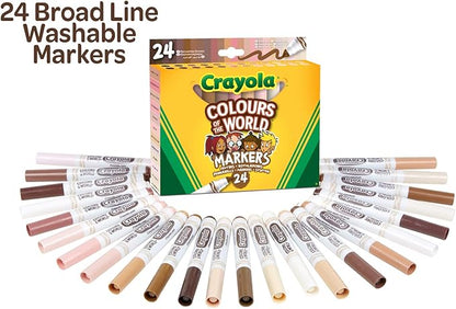 CRAYOLA Colours of The World - Set of 24 Wax Pencils, 24 Felt-Tip Pens, 24 Multicultural Pencils and 1 Album