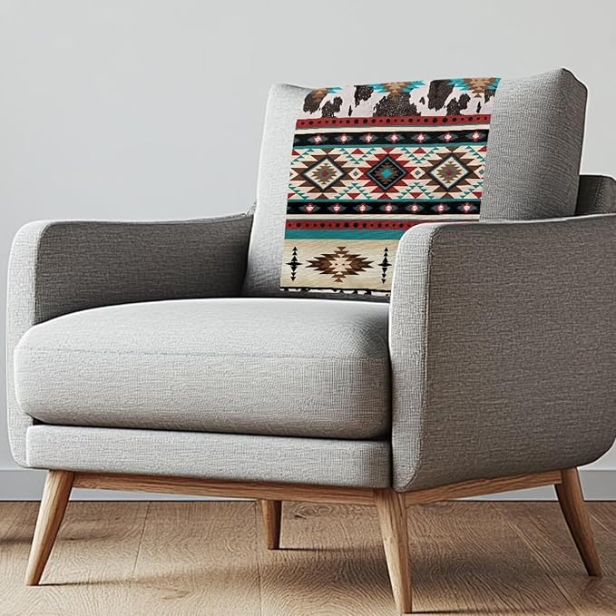 Aztec Design Recliner Headrest Cover Easy to Install Headrest Slipcovers Covers Pet Scratch Resistant Couch Headrest Covers for Sofa 2 Pack