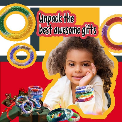48pcs Random ColorSensory Fidget Toys for Kids Adults ， Stretchy Fidget Bracelet &Texture & Calming Autism Sensory Toys for Special Needs Autistic Children &Calm Down Toy for Toddler Girls Boys