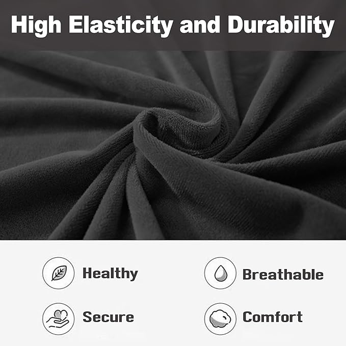 NORTHERN BROTHERS Stretchy Recliner Chair Covers, Velvet Recliner Covers, Lazy Boy Chair Cover (Black, 1 Seat)