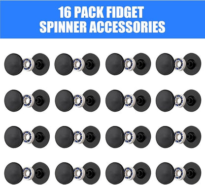 16 Pack Fidget Spinner Bearing and Cap Replacement Set, Chrome Steel Bearing Balls, High Speed 13mmx7mmx4mm Bearings Single Sealed Small Bearings for Fidget Spinner