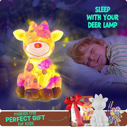 Paint Your Own Deer Lamp Kit, Art Supplies Arts & Crafts Kit, Painting kit for Kids 6-12, Arts and Crafts for Kids Ages 8-12, Toys Girls Boy Birthday Gift Ages 3 4 5 6 7 8 9 10 11 12+