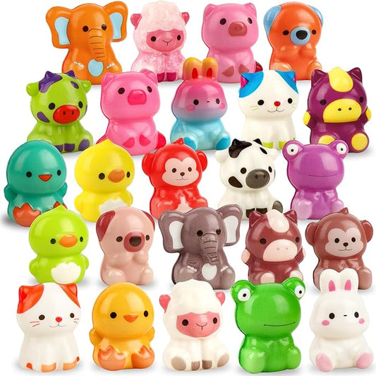 Hooqict 24 Pcs Animal Squishy Toys Slow Rising Squishies Party Favor Stress Balls Squeeze Animals Fidget Toys Desk Pets for Kids Classroom Birthday Goodie Bag Stuffers, Pinata Fillers, Carnival Prizes