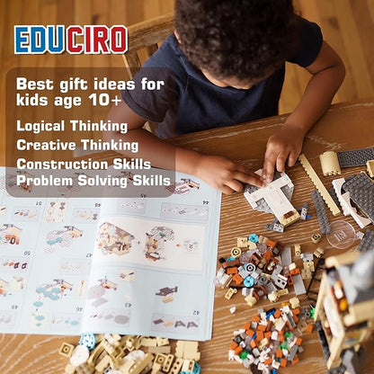 Harry Castle Clock Tower Building Toy Set with Dumbledore Office Building, Magic Castle Architecture Model for Boys and Girls, Gift Ideas for Potter Fans Kids Aged 8-14 (871 PCS).