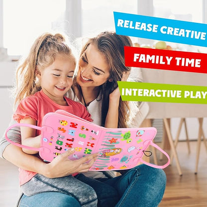 Guolely Busy Board Montessori Toy for 3-6 Year Old Toddlers - Educational Activity Developing Sensory Board for Basic Dress Fine Motor Skills - Travel Toys for Plane Car, Gift for Boys Girls