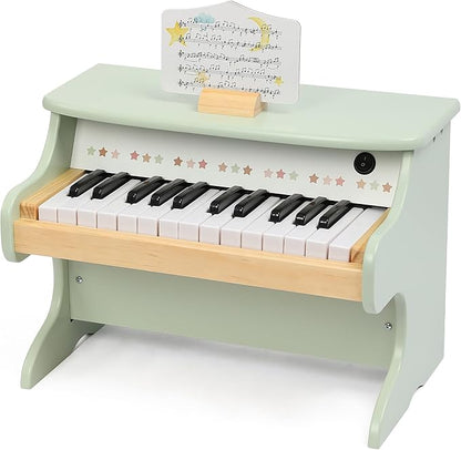 Freniland Wooden Kids Piano, 25 Keys Mini Piano Keyboard for Toddlers, Premium Music Educational Instrument for Boys and Girls Age 3+ (Green)