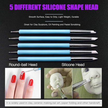 Swpeet 24Pcs Modeling Clay Sculpting Tools Kits, Painting Brush, Dual-Ended Design Pottery Tools, Ball Stylus Tool, Plastic Ball Rod Stylus Modeling Tools, Clay Roller, Clay Scarper for Modeling Clay