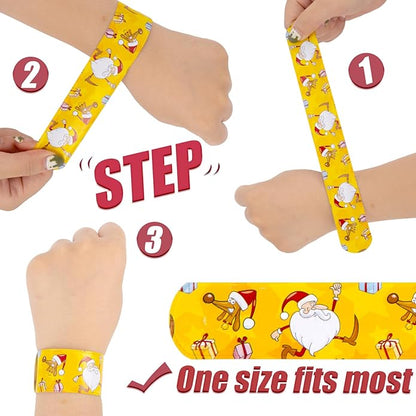 AMOR PRESENT 64PCS Slap Bracelets Bulk, Halloween Slap Bracelets for Kids Snap Wrist Bands for Party Favors Goodie Bags Trick Or Treat Toys