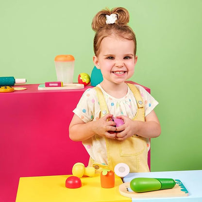 B. toys- Chop 'n' Play - Vegetables- Pretend Play Food Set – 6 Wooden Toy Vegetables to Cut – Hook-and-Loop Play Food for Toddlers, Kids – Safe Knife & Cutting Board – 2 Years +