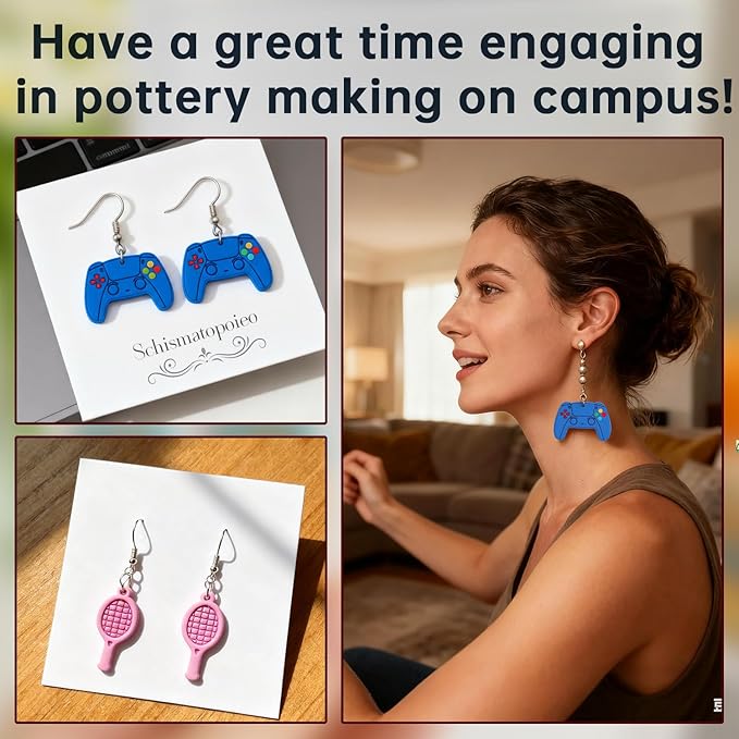 9Pcs Sports Polymer Clay Cutters - Game Polymer Clay Cutters - Ideal Polymer Clay Molds & Polymer Clay Earring Cutters for Sports-Inspired Jewelry Making