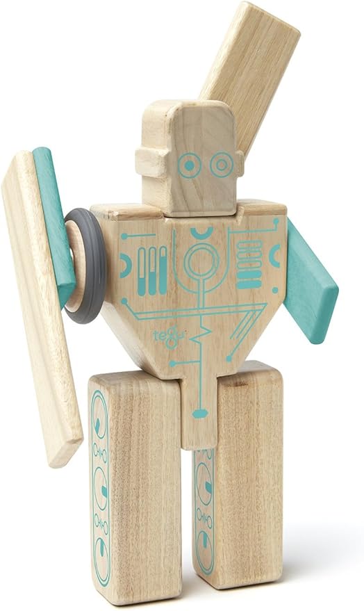 Tegu Magbot Magnetic Wooden Block Set, 1-99 years old, 9 piece
