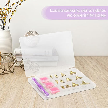 22PCS DIY Diamond Art Pen Painting Tool Set - Metal Threaded Tip Accessories Gem Resin Dotting Pen Supplies Kit (Purple Pen + 12 Tips + 9 Dotting Clay)