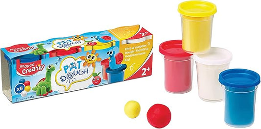 Maped Creativ My First Premium Modeling Dough - 4 4.2 oz pots - Kids Creating Clay Sculptures - Variety of Vibrant Colors - Super-Soft - Non-Stick Texture - Improves Sensory Skills