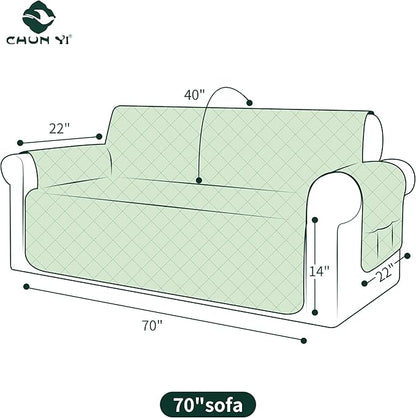 CHUN YI Couch Cover, Water Resistant Slipcover for 3 Cushion Sofa, Reversible Washable Sofa Cover with Adjustable Strap Storage Pocket for Living Room Dog Pet (Sofa, Chocolate)