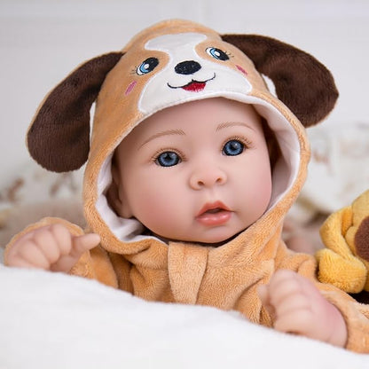 Aori Baby Dolls Realistic, 17-inch Lifelike Baby Doll Set with Feeding Kit Included, Real Life Baby Dolls for Kids 3+, Parents, Elderly and Collectors