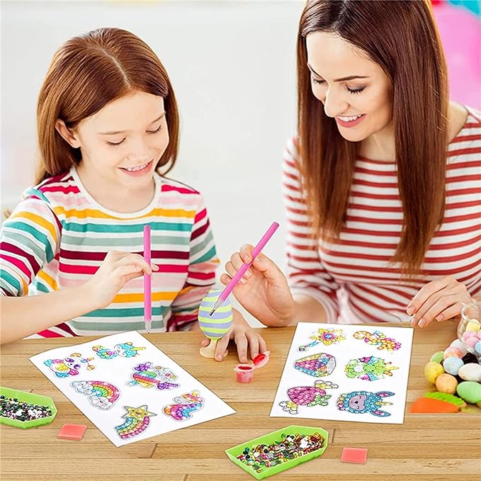 5D Diamond Craft Kits Stickers for Kids,Gem Kids' Paint by Number Kits Mosaic Sticker - Best Gifts for Girls Over Ages 6+ Easy for Kids Beginners