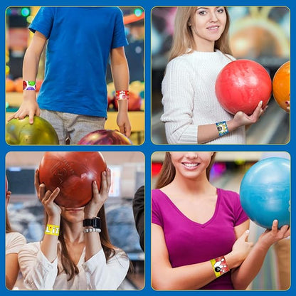 48 PCS Bowling Slap Bracelets Party Favors Bowling Wristbands Bracelets Goodie Bag Fillers for Bowling Birthday Decorations Supplies for Class Reward Prizes Gift for Kids Party Favors Birthday Gifts