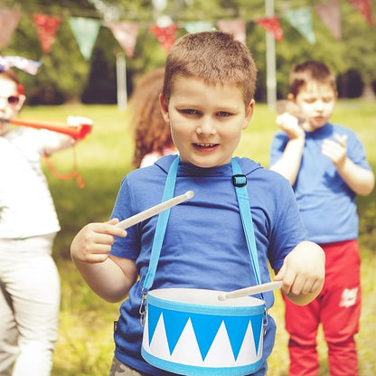 Kids Drum Set,8 Inch Wooden Drum Toys,Educational Baby Drum Toys with an Adjustable Strap and 2 Drumsticks,Sensory Musical Instrument Drum for Toddler,Kids,Boys & Girls