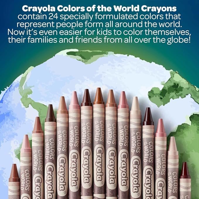 Crayola Colors of The World Bulk Crayon Classpack (480ct), 24 Skin Tone Crayon Colors, Classroom Supplies for Teachers, Ages 3+