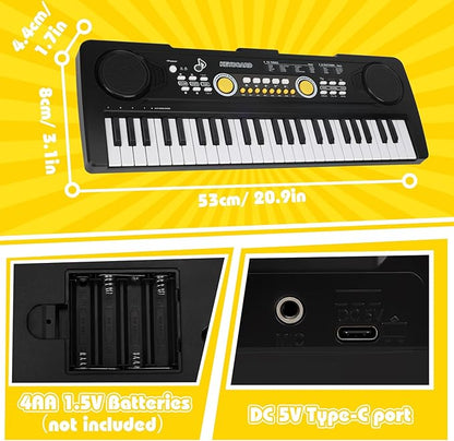 49 Key Piano Keyboard for Kids Music Toys Ages 3-5 Electronic Keyboards Pianos with Microphone for 3 4 5 6 Year Old Boys Girls Birthday Gifts