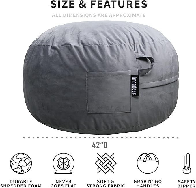 Bean Bag Chairs, Memory Foam Bean Bag Chair for Adults/Teens/Kids, High-Rebound Memory Foam Lazy Sofa Furniture for Living Room Bedroom College Dorm