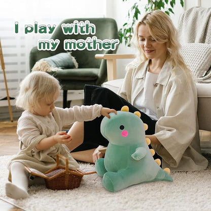 Cute Dinosaur Plush Toys, Fat Dinosaur Stuffed Animals Toys Dolls, Dinosaur Plush Toy Soft Stuffed Animal Dino Plushies Doll Cute Birthday Gifts for Kids Girls Boys (Green,19in)