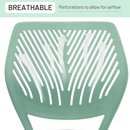 Desk Chair Armless, Kids Office Chair Compact Rolling Fabric Seating Cushion and Plastic Low-Back, Height Adjustable Small Study Computer Task Chair for Student Children Teens with Wheels, Aqua