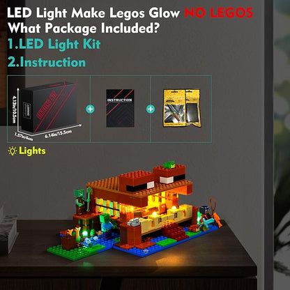 VONADO LED Light Kit Compatible with Lego Minecraft The Frog House 21256 (Lights Only, No Models) Creative Lighting Set Accessories Compatible with Lego 21256 for Adults