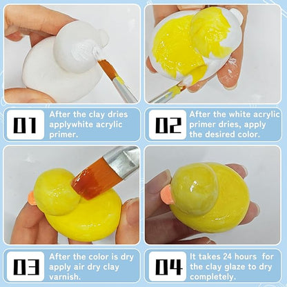 100ml Air Dry Clay Varnish，Air Dry Clay Sealant for Airdry Clay，Air Dry Clay Glaze Can Not Only Used to Prevent Clay Cracking, Scratches, and Wear,It Can Also Having a Glossy Glaze Effect (Gloss)