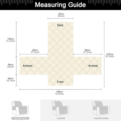 TAOCOCO 100% Waterproof Recliner Chair Cover, Small Recliner Covers for Recliner Chair with Pocket, Non Slip Reclining Chair Cover Furniture Protector for Kids, Pets(X-Small Chair, Black)