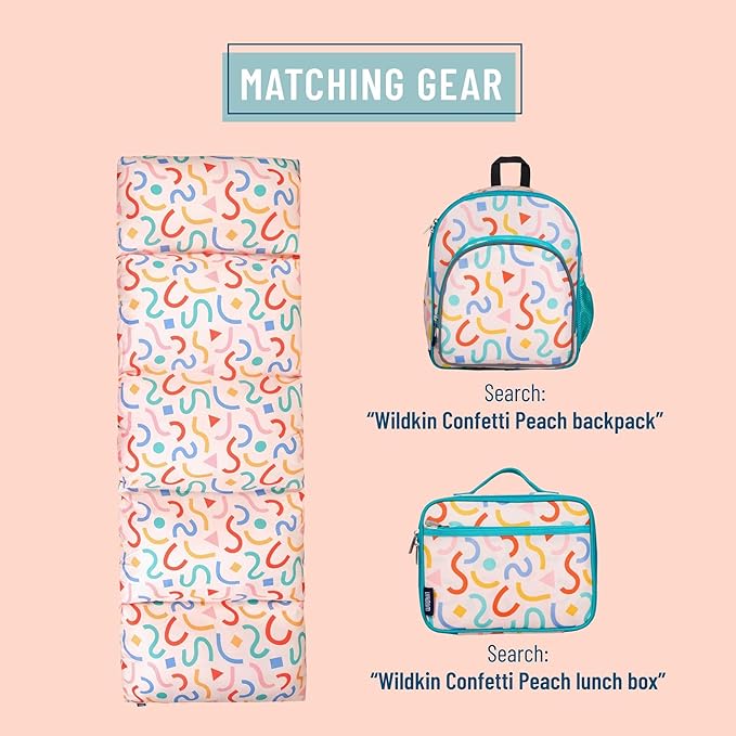 Wildkin Microfiber Pillow Lounger, 87 X 27 Inches, Confetti Peach