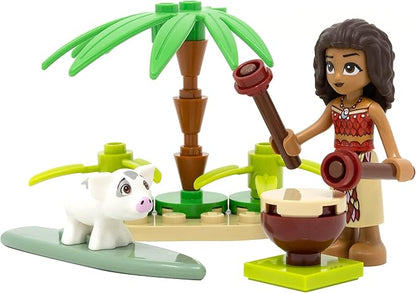 LEGO Disney Princess Moana Combo Pack: Moana Minfiigure, Pua The Pig, Jungle Drum and Surf Board