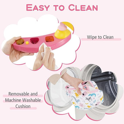 INFANS Baby Activity Center, 3 in 1 Play Center Jumpers and Bouncers with Music, Lights, Interactive Toys, 360°Rotating Seat, 3 Adjustable Heights, Exersaucer Learning Toys for Baby 6-12 Months (Pink)