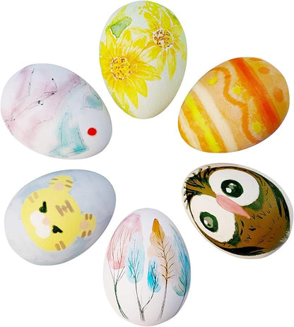Dan&Darci Egg Squishy Painting Kit - Arts and Crafts for Girls and Boys - Kids Easter Art Activities - Craft Gift for Kids Ages 4 5 6 7 8 9 10 Year Old Girls - Paint 6 Slow Rising Squishies