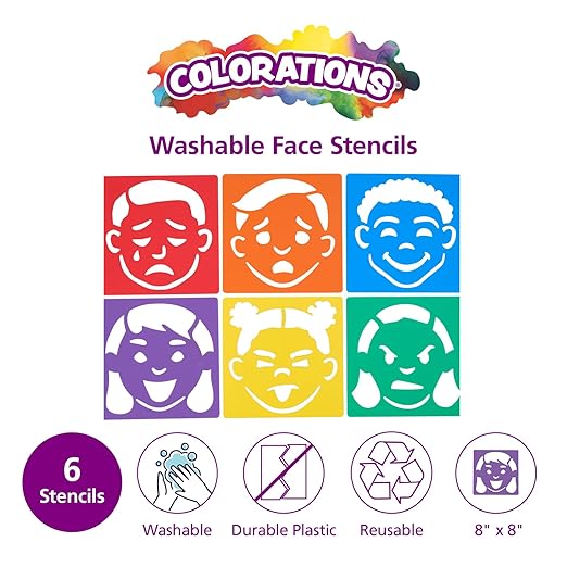 Emotional Stencils Set of 6, Homeschool, Home School Use