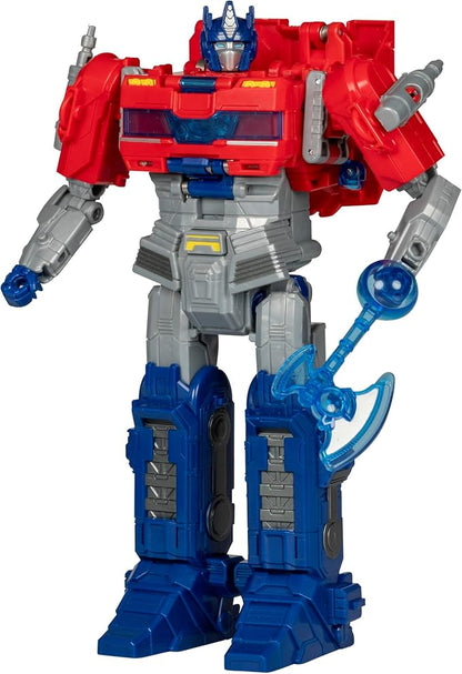 Transformers One Movie Power Flip Optimus Prime (Orion Pax) Converting Action Figure, 4 Modes, 10-inch Interactive Electronic Toy, Lights & Sounds, 6+