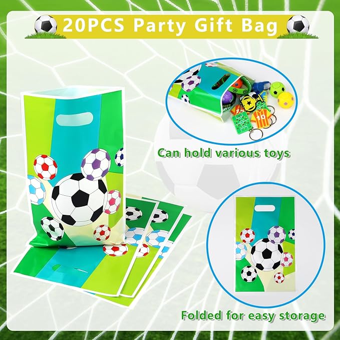 166 Pcs Soccer Party Favors for 12 People Party Supplies with Cup Straw Stress Ball Keychain Sticker Silicone Wristbands Whistle Goodie Bags for Kids Birthday Decorations Gifts