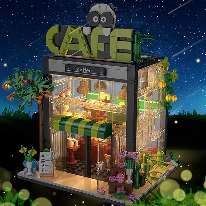 QLT Coffee Shop Building Set, Friends House Create Elegance and Warmth Environment, Nice Gift with Beautiful Gift Box for Girls 6-12 and Building Blocks Lover (589 Pcs)