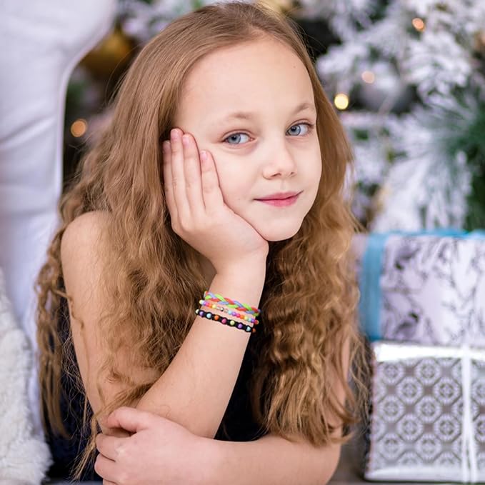 15pcs Braided Beaded Friendship Bracelets for Teens Girls Handmade Stackable Woven Cute Girls Bracelets Teenager Pinata Goody Bag Stocking Stuffers Tween Birthday Christmas Party Favors