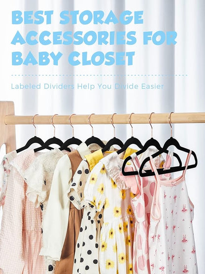 Smartor Kids Velvet Hangers 50 Pack, 14'' Inch Premium Non Slip Kids Felt Hangers for Closet, Space Saving Toddler Clothes Hanger for Youth's Childrens' Clothes (Rose Gold Hook)- White