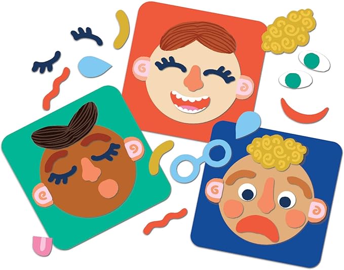 Manhattan Toy Making Faces 34-Piece Bilingual Emotion Toy for Kids 3 Years and Up for English and French Learning